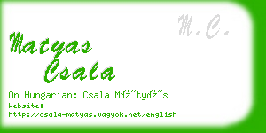 matyas csala business card